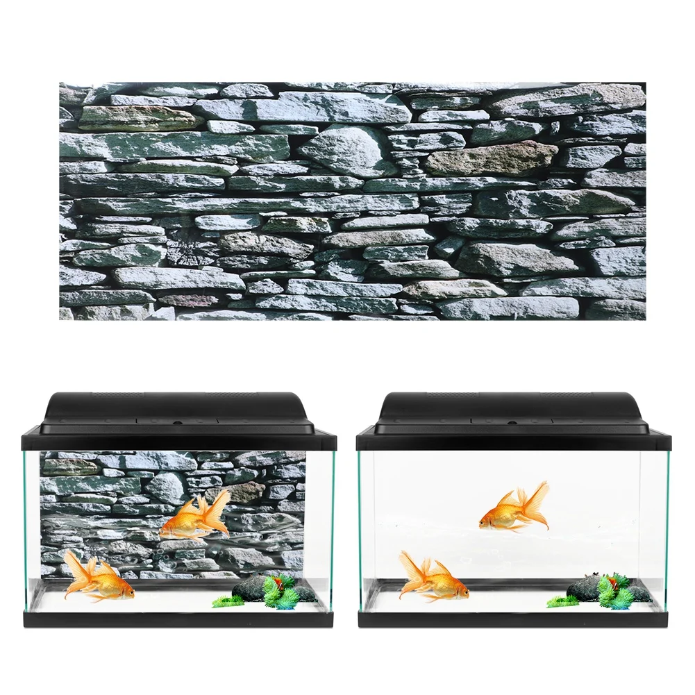 Background Poster Decorative Stonewalling Paintings PVC Sticker Landscape Image for Aquarium Fish Tank for fish tank ornaments,fish tank decorations,aquarium ornaments,aquarium sticker
