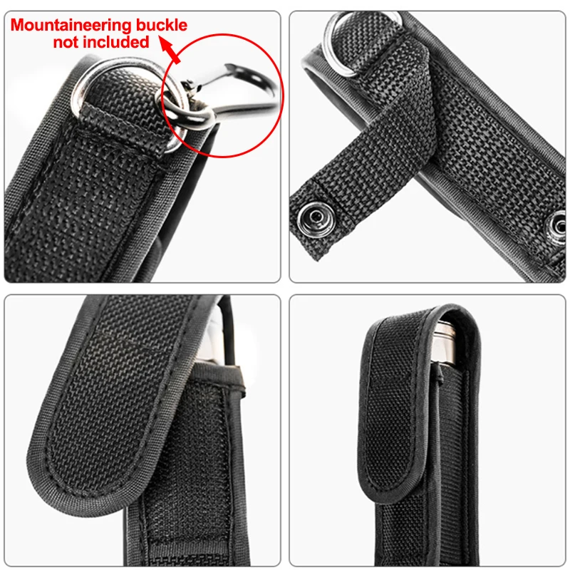 Nylon Flashlight Holster Pouch | Portable Black Flashlight Protective Cover With Belt Clip For Outdoor Hiking & Mountaineering