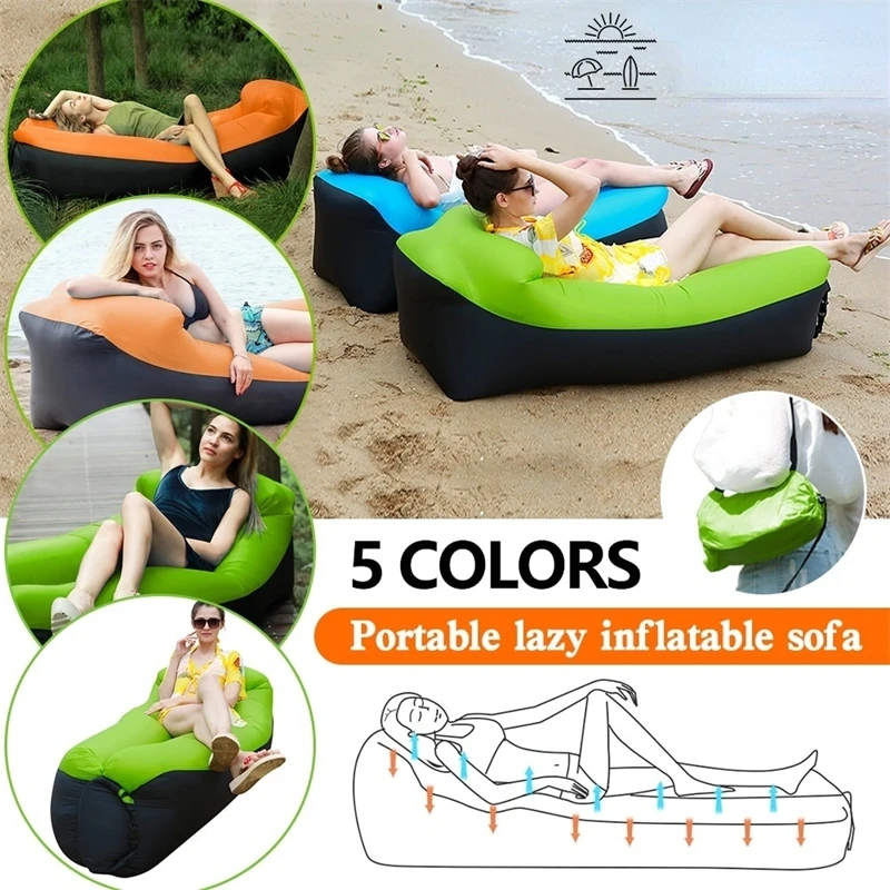 Portable Camping Lazy Inflatable Sofa Air Cushion Pvc Lounger Seat Bean