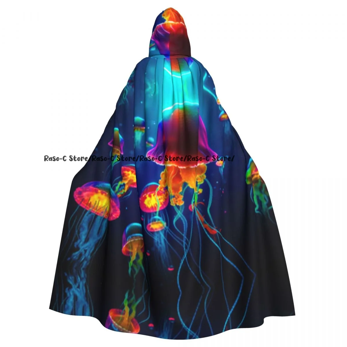 

Hooded Cloak Unisex Cloak with Hood Jellyfish Floating In The Ocean Cloak Vampire Witch Cape Cosplay Costume