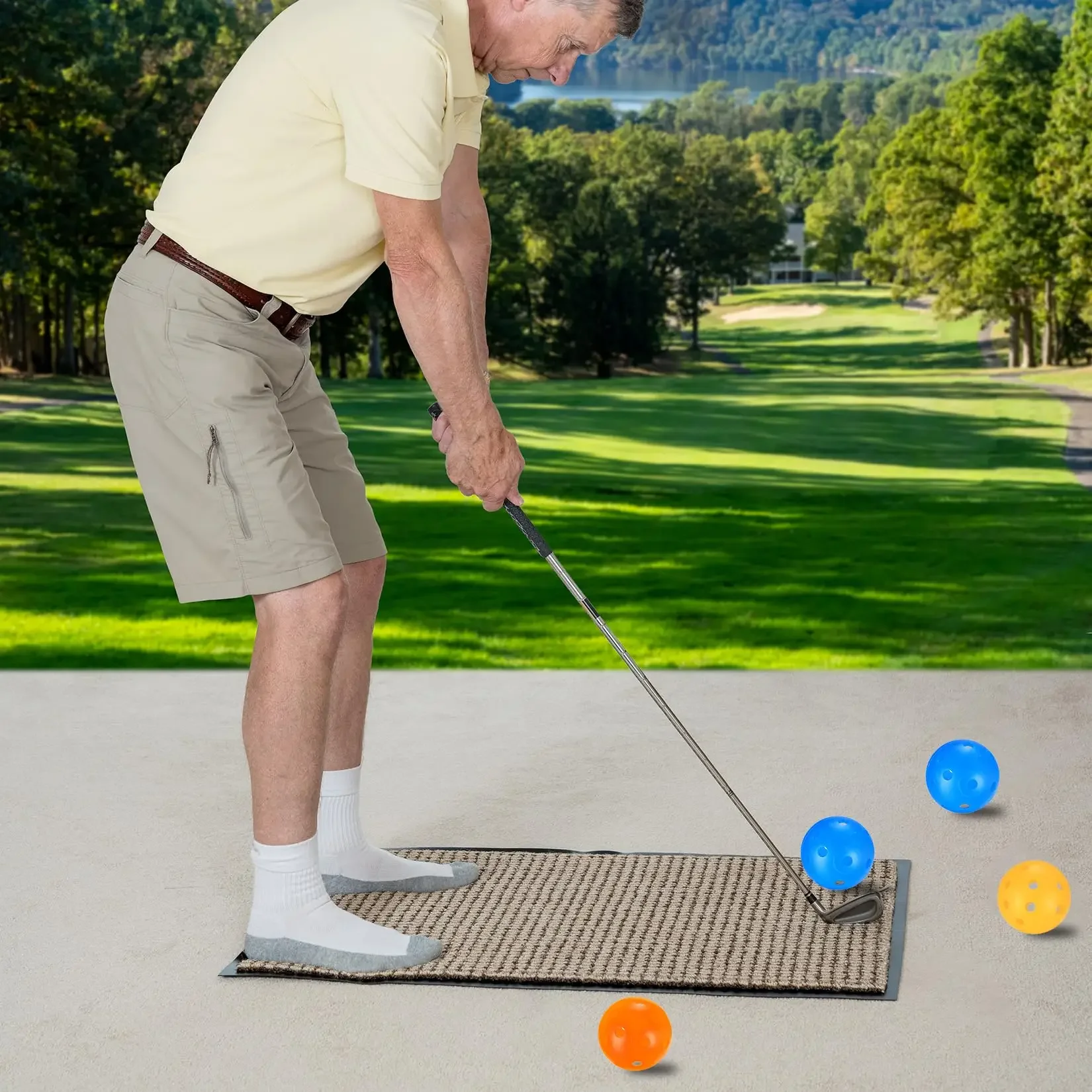 28개 에어 플로우 속이 빈 골프공 42mm 플라스틱 연습공 스윙 연습 드라이빙 레인지 가정 야외 게임용