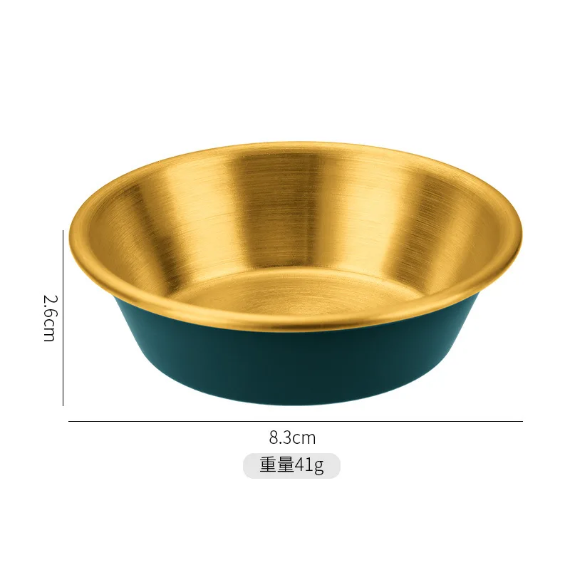 5Pcs Stainless Steel Dipping Sauce Dish Barbecue Korean Small Round Dish Household Kimchi Soy Sauce Seasoning