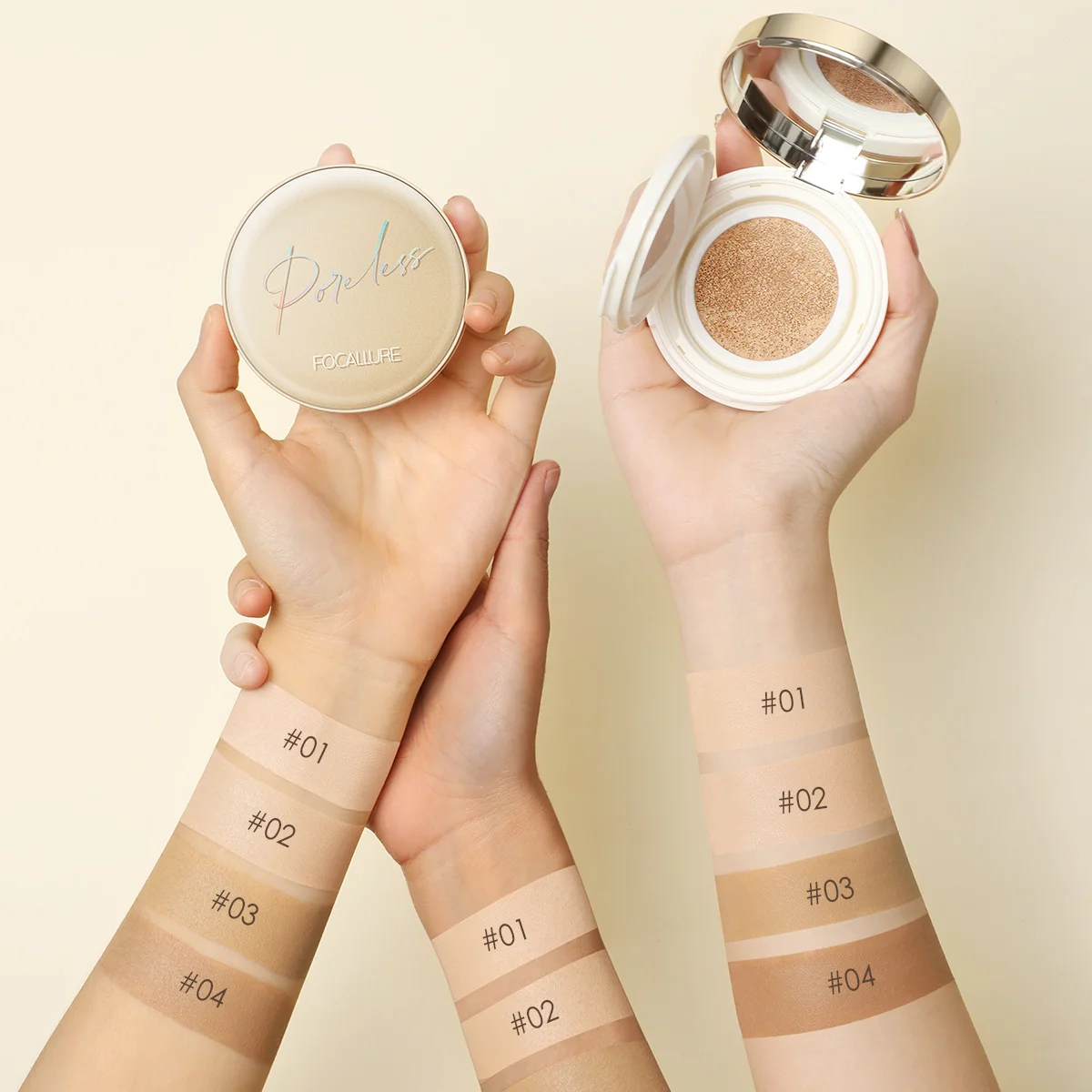 FOCALLURE Foundation Air Cushion Waterproof Matte Base Poreless Full Coverage Face Cream Smooth Foundation Cosmetics liquid foundation cushion foundation waterproof foundation air cushion cream makeup cream makeup cosmetics