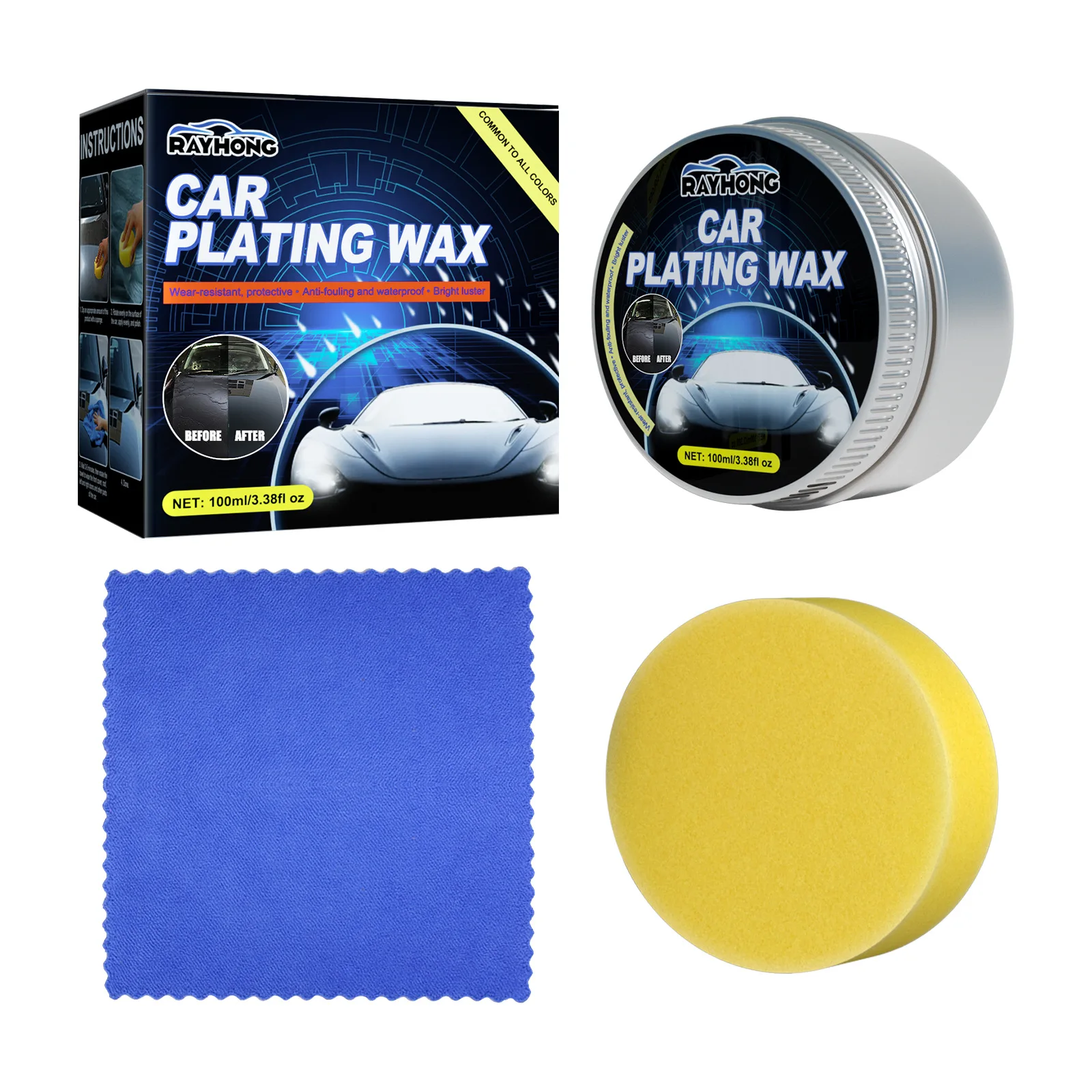 

Car Wax Crystal Plating Car Coating Wax Glossy Top Coat Car Coating Protection Crystal Plating Mirror Shine Protective Sealant