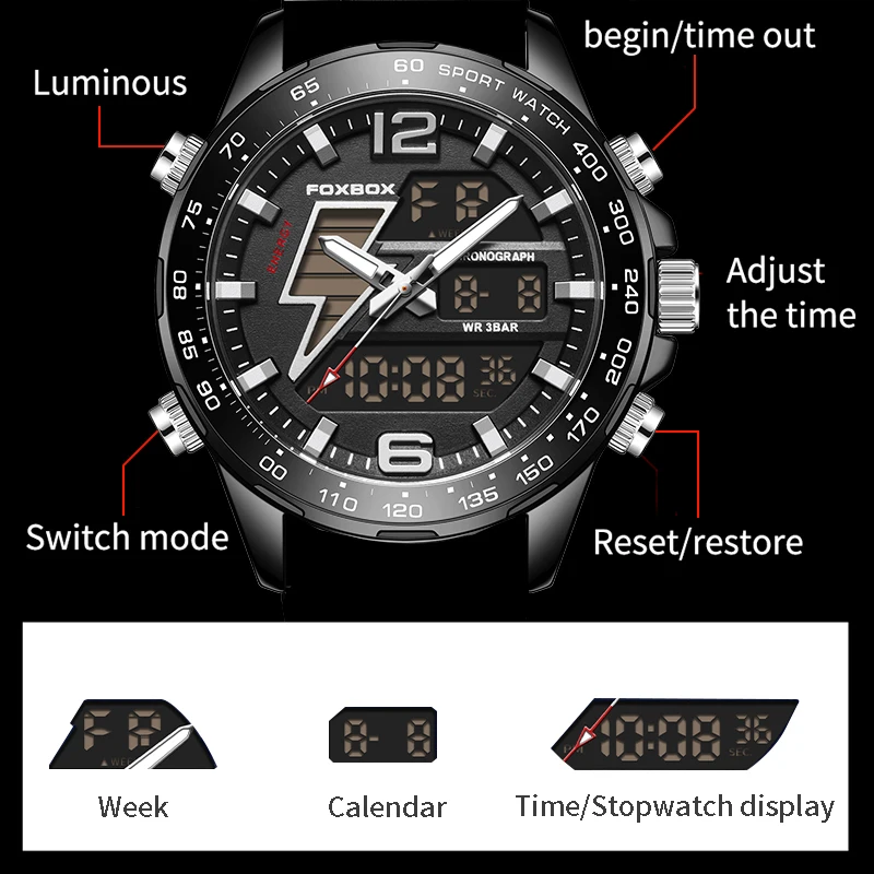 Luxury Brand LIGE New Digital Sports Watch For Men‘s Steel Waterproof Chronograph Clock Fashion Luminous Quartz Wristwatches Man