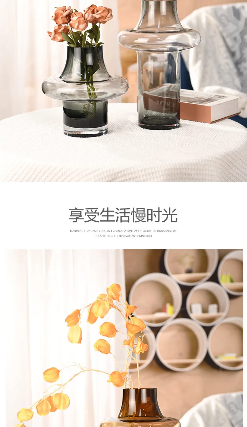 Description Picture 5 of itemHome Decor Antique Vase Living Room Decoration Glass Vase Ornaments Dried Flowers and Hydroponic Vases