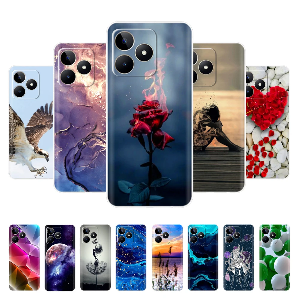 

Case For Realme C53 4G RMX3760 Cover For OPPO Realme C53 Silicone Soft Back Covers For Realme Narzo N53 Fundas TPU Cute Coque