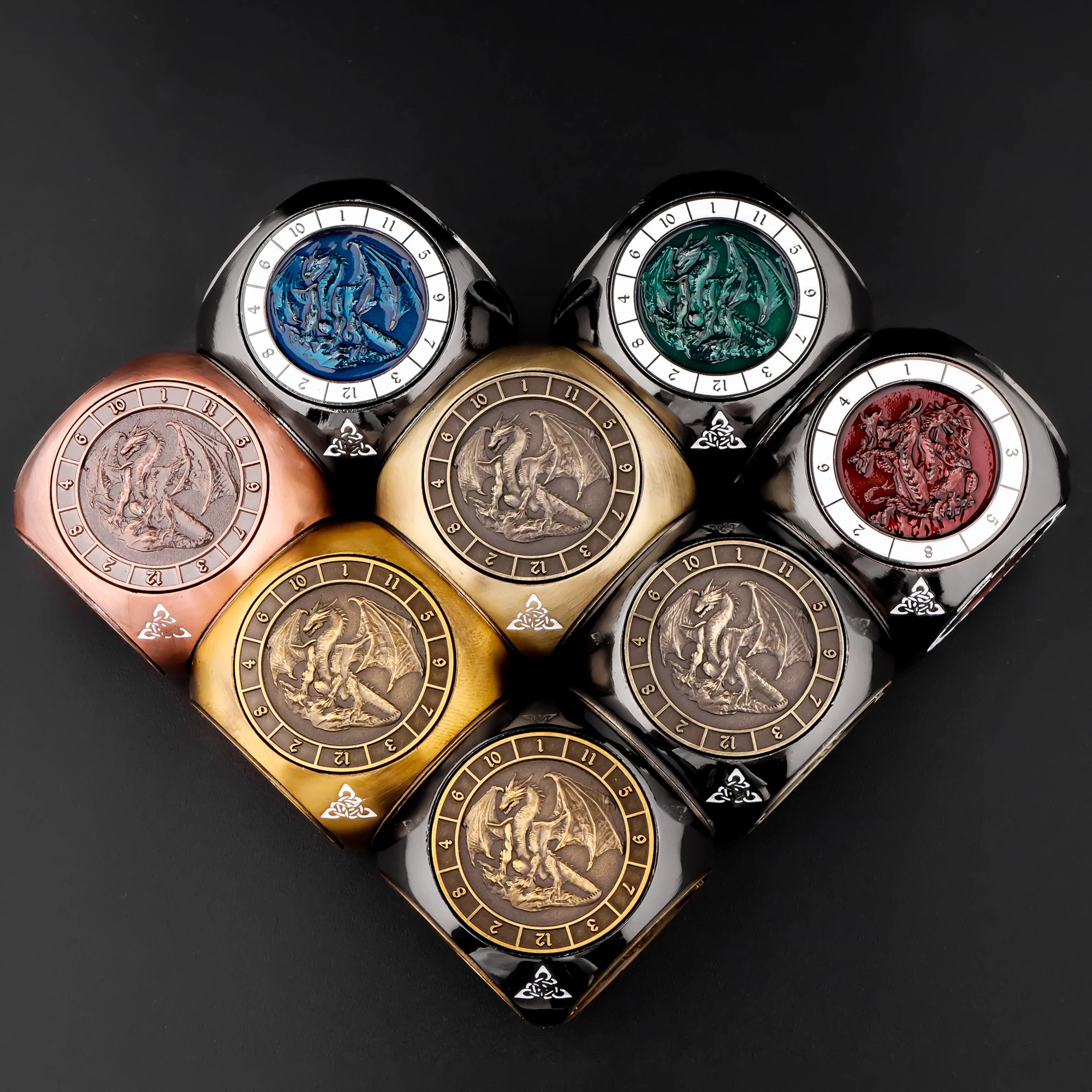 DND Metal Dice 6 Sided Spinner DND Metal Dice 7-in-1 Role Playing D&D Dice Set Polyhedral D and D Gifts Dungeons and Dragons