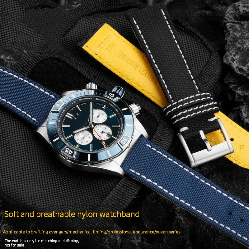 

Ремешок мужской из нейлона и холста, 22/24 мм