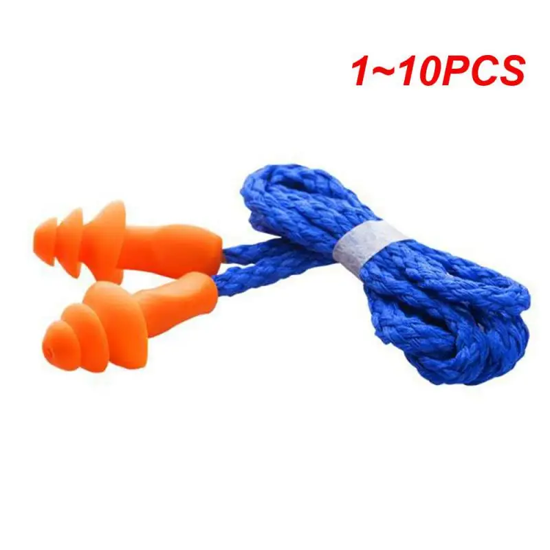 

1~10PCS Soft Silicone Corded Ears Protector Ear Plugs Individually Wrapped Reusable Noise Hearing Protection Earplugs Earmuff