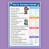 English Self-introduction Poster English Teaching Aids Classroom Decoration Educational Toys Learning Flashcard Montessori Toy 5