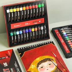 12/24/30 Colors Acrylic Paint Set 12ml Quality Pigments for Kids Adults Artists Canvas Crafts Wood Painting Drawing Supplies