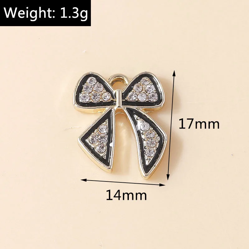 Leslie 10 Stück weiße Kristallperlen-Handtaschen-Schleifenanhänger für Damen, Taschen, Ohrringe, Halsketten, Schmuckherstellung, handgemachter Anhänger, DIY – Detail 7