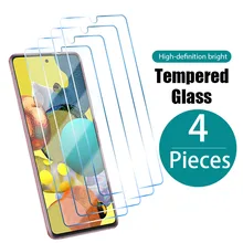 4Pcs Protective Glass For SamSung Galaxy A51 A52 A32 A72 A12 A50 5G Tempered Glass for A71 A31 A42 A41 Screen Protector Glass tanie tanio DIXSG CN (pochodzenie)