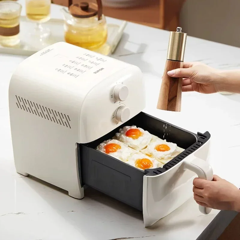 Household air fryer. Intelligent. Multifunctional. 5L large cap. New. Double button. Visual. Oil-free. Stylish & practical. 4