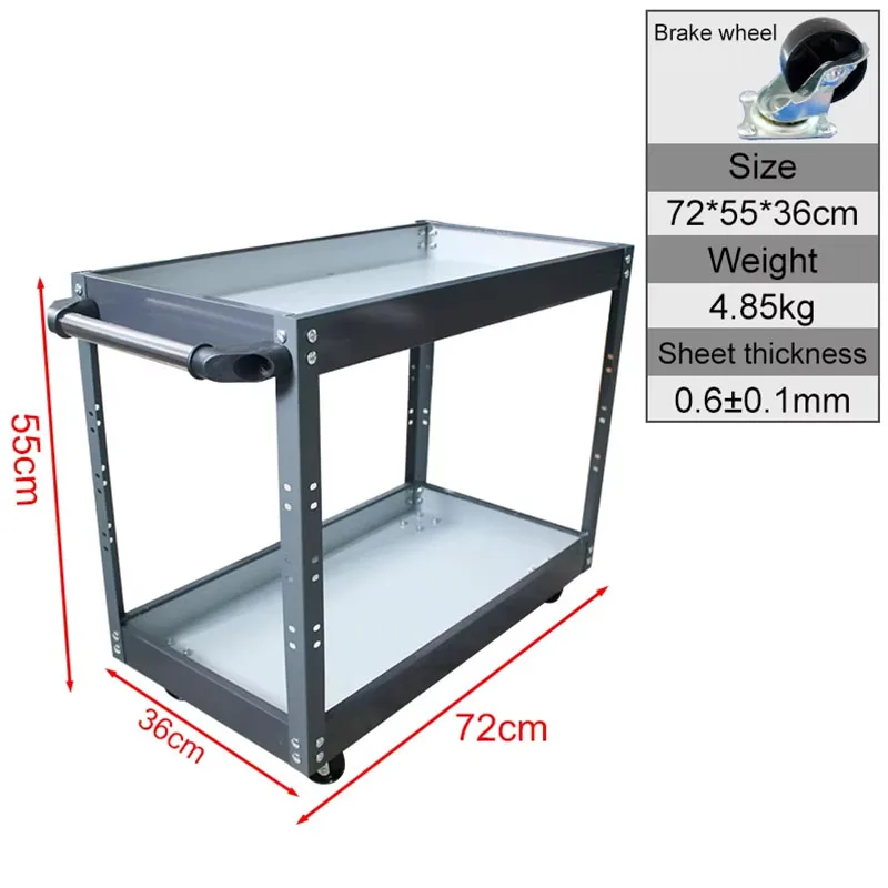 Органайзер Ящик для інструментів Візок для інструментів майстерні з тримачем на колесах Гаражні стійки для верстаків Регульована полиця Безкоштовні гачки 2 шари або 3 шари