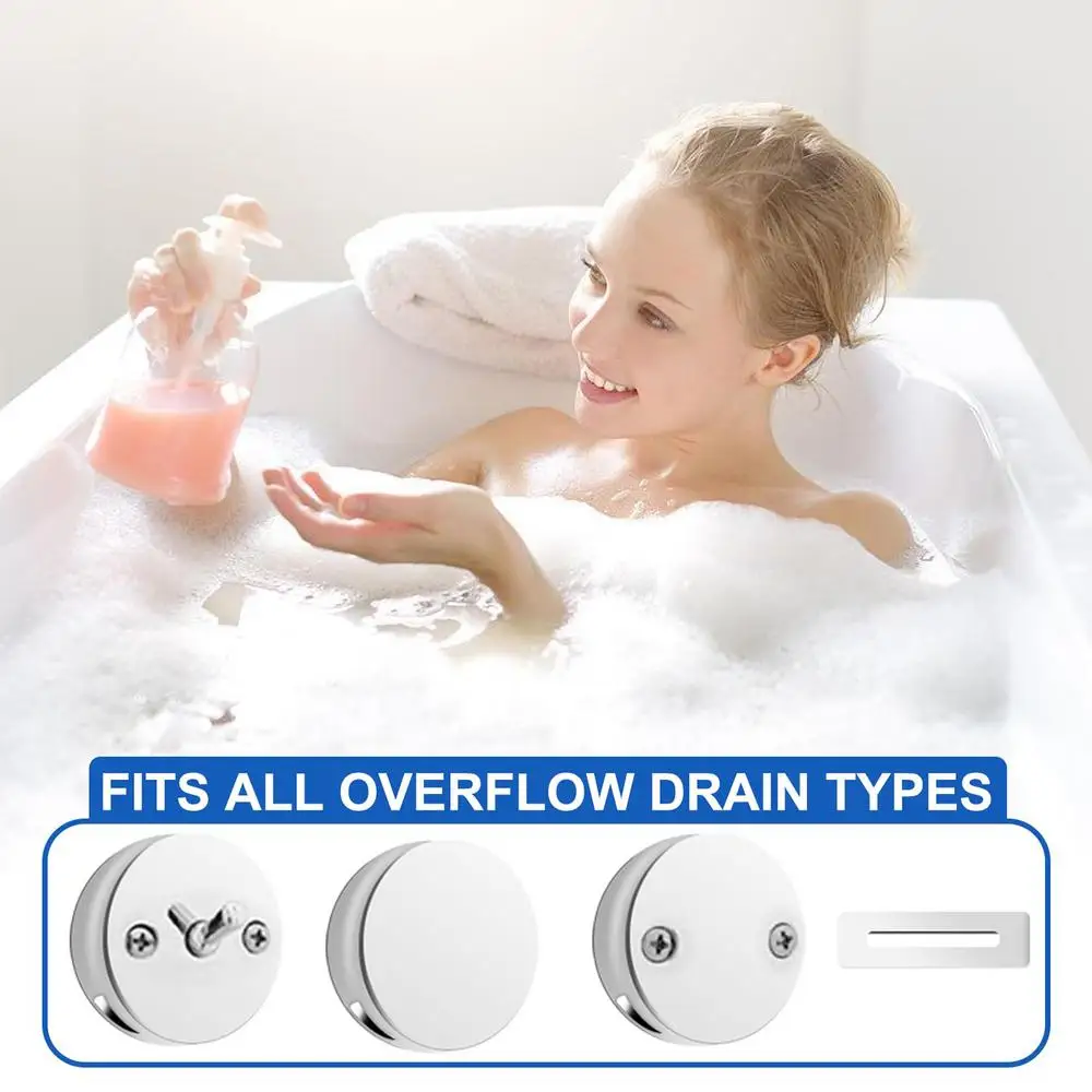 Description Picture 5 of itemBathtub Overflow Drain Cover Drain Block Bathroom Overflow Cover Silicone Spa Accessories Bath Tub Drain Plug 5 Suction Cups