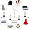 10/20Pcs Metal Windproof Hanger, Stainless Steel Hooks,For Clothes Home Pants Coat Non-slip Drying Hangers With Adjustable Clips 2