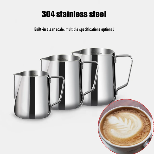 New Stainless Steel Milk Jug,Milk Jug For Coffee Machine,Espresso Coffee  Cup Mug With Measurement,Milk Pitcher Jug,Latte Art - AliExpress