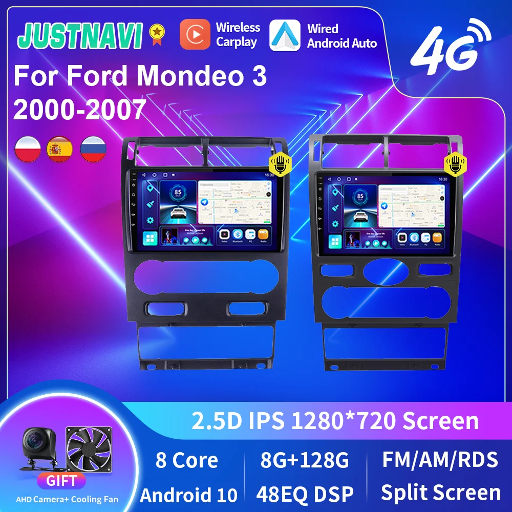 

JUSTNAVI Android 10.0 Car Radio For Ford Mondeo 3 2000-2007 Multimedia Player DSP Carplay GPS Navigaion Stereo Auto No 2 din DVD