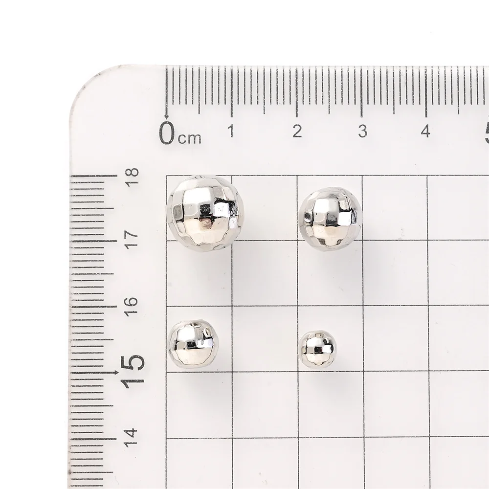 6/8/10/12mm Disco kugel runde silberne reflektierende Spiegel perlen Armreif Halskette Schmuck Ohrringe DIY Handwerk Schmuck Zubehör – Detail 8