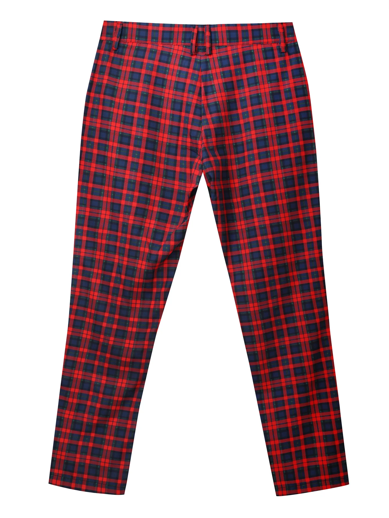 mens fashion plaid pants casual vintage style slightly stretch dress pants