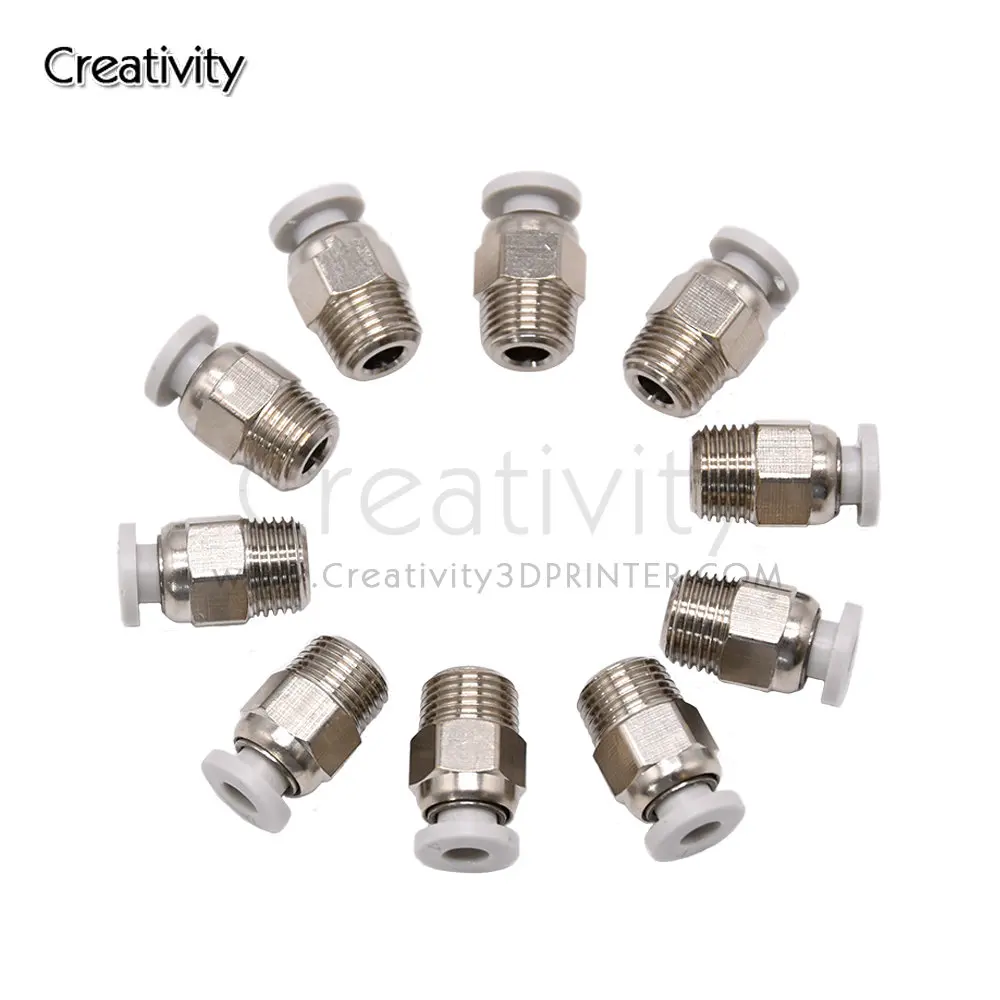 Push In Quick Fitting Connector PC4-01 M10 Male Straight Pneumatic PTFE J-Head 