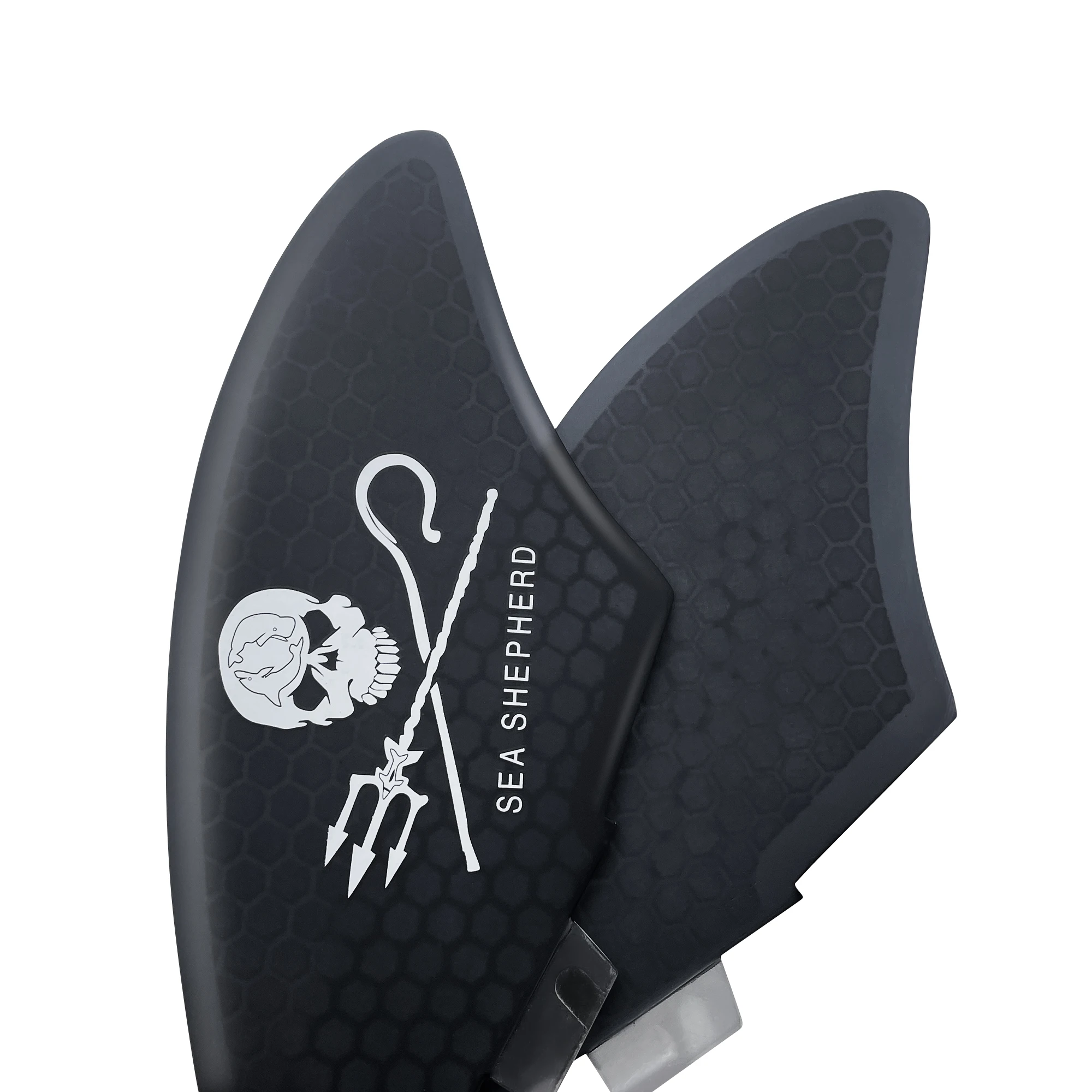 Twin Keel Single&Twin Tab Surfing Fins-Keel Twin Fins Set Honeycomb Fiberglass with Fin Screws and Fin Key 4