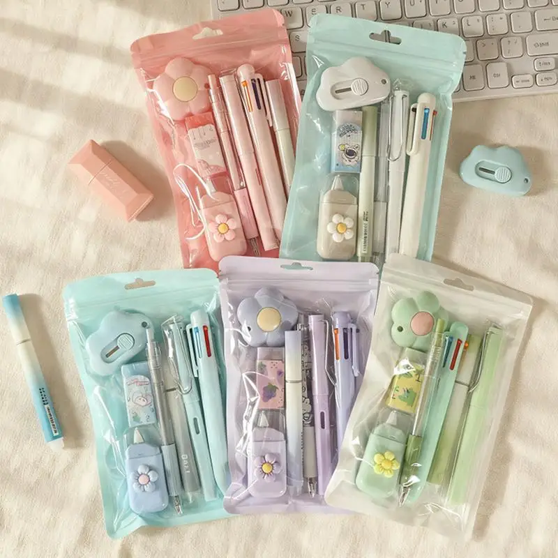 7종 문구 세트 고품질 학생 졸업 선물 중성펜 학습 동반자 성공한 사람들을 위한 문구 팩, 사무용