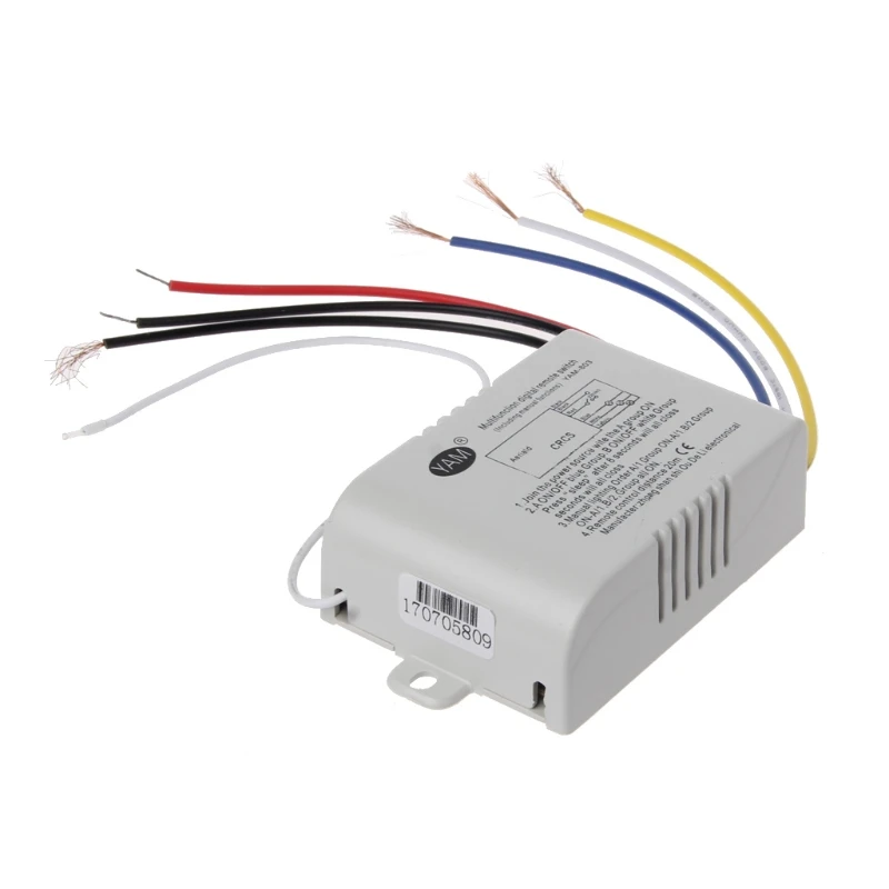 220V 3방향 무선 조명 스위치 및 수신기 키트 LED 전구, 천장 조명, 램프용 원격 제어 조명기구