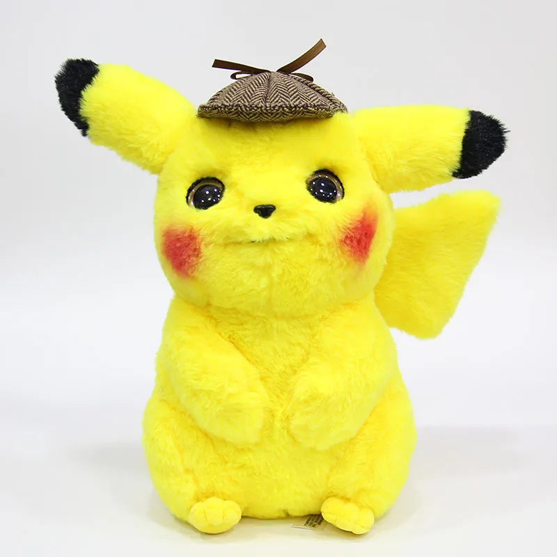 28Cm Anime Cute Cartoon Pokemon Toy Kawaii Detective Pikachu Kids Sleep Pillow Ornament Doll Bambini Birthday Festival Gift Toy