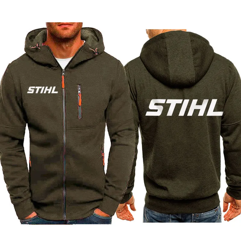 Men Electric Tool Hoodies Stihls Long Sleeve Sweatshirt Zipper Design Hooded Sweatshirt for Men Clothing Sportswear Casual Jacke 4