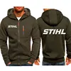 Men Electric Tool Hoodies Stihls Long Sleeve Sweatshirt Zipper Design Hooded Sweatshirt for Men Clothing Sportswear Casual Jacke 4