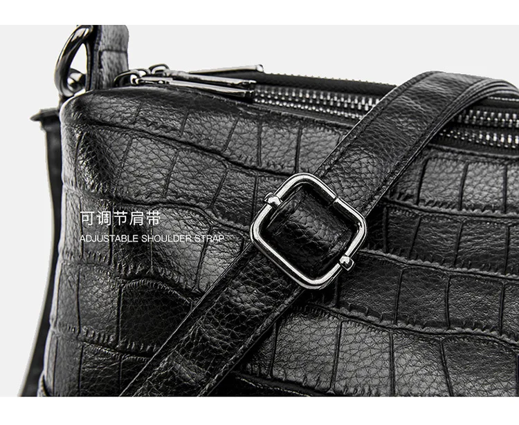 Genuine Leather Three Compartment Large Capacity Bag for Women 2023 Versatile Soft Leather Shoulder Crossbody Bag Cow Leather