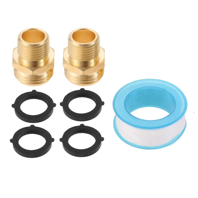 2Sets 3/4 "Ght Hím - 1/2" Npt Szilárd Sárgaréz Kerti Tömlőszerelvények Adapter Nagy Teherbírású Csaptelep Vezető Csatlakozó - Image 2