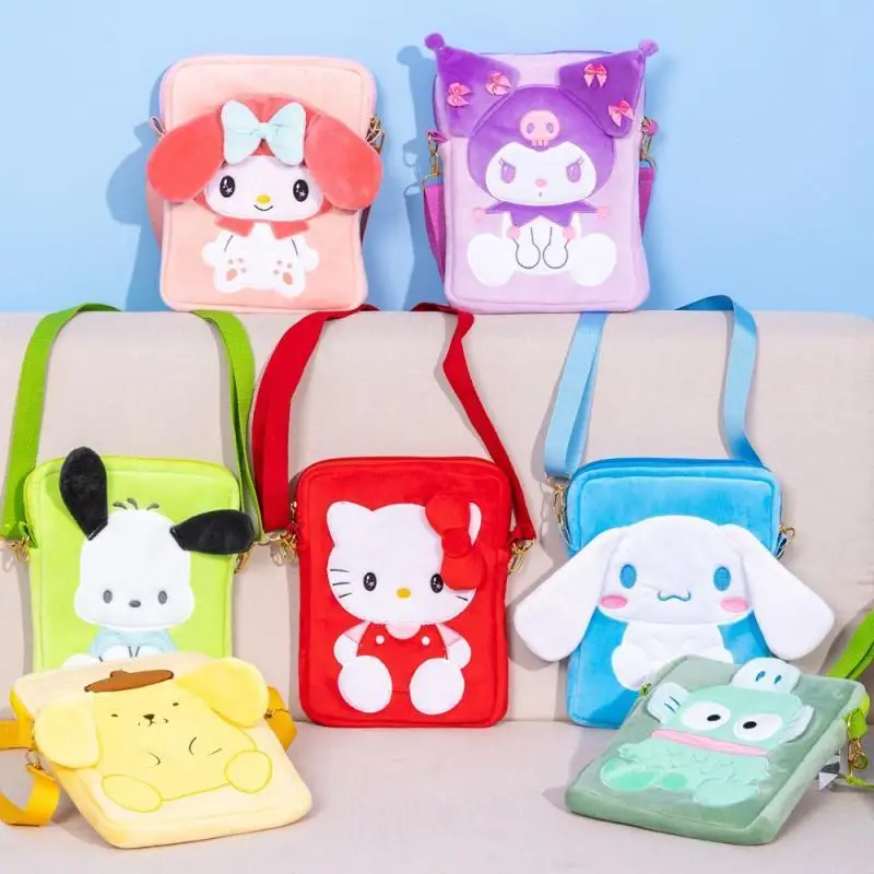

Kawaii Sanrio Hello Kitty Cinnamoroll My Melody Kuromi Cartoon Messenger Bag Small Square Bag Mobile Phone Bag Shoulder Bag