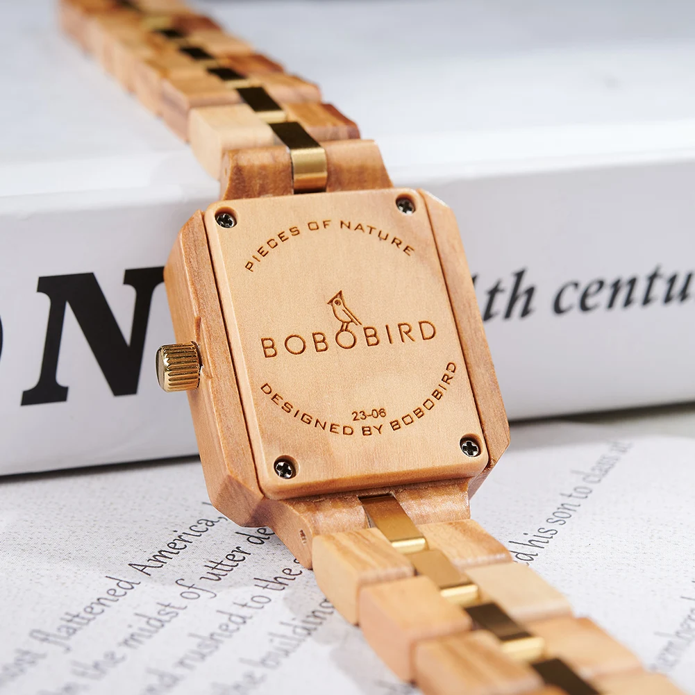 BOBO BIRD Woman Watch Luxury Women's Quartz Watch For Women Wristwatch Ladies Watch Female Wrist Watches Wood Timepieces Custom