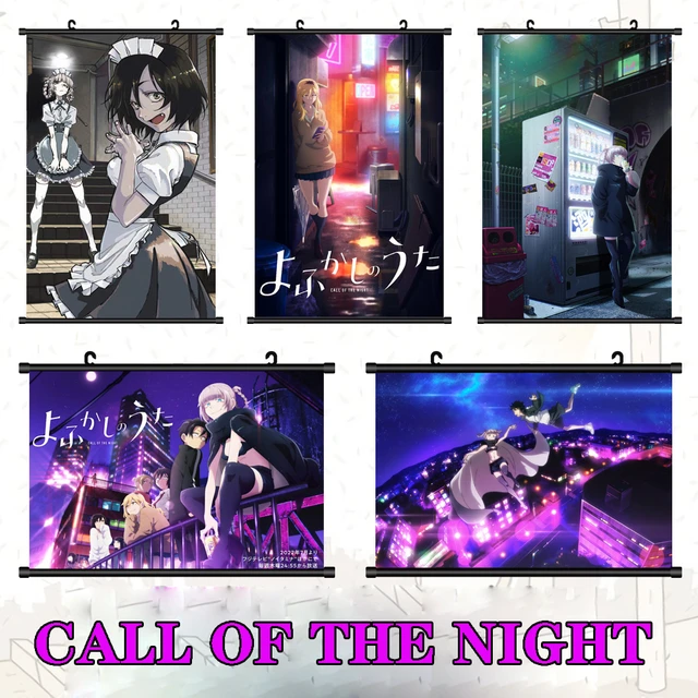 CALL OF THE NIGHT Yofukashi no Uta Yamori Kou Kikyo Seri Poster 2022 Anime  Cosplay Scroll Mural Wall Hanging Poster Home Decor