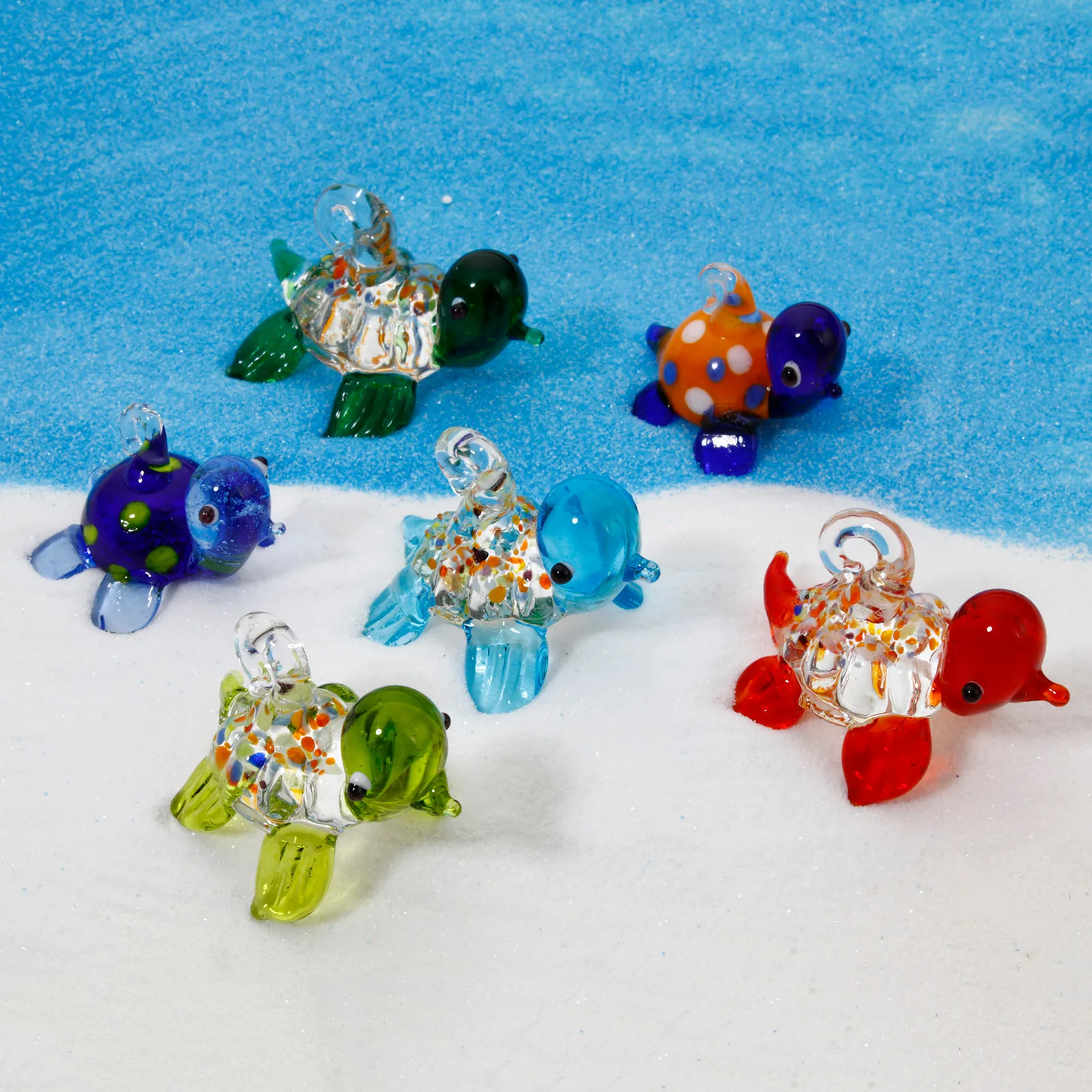 1pc Lampwork Glas Schildkröte Anhänger Charms für DIY Halskette Schmuck machen Miniatur Figur Ornamente Aquarium Aquarium Dekor – Detail 5