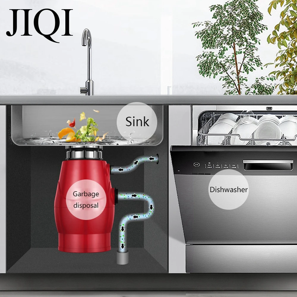 JIQI Food Waste Disposer 560W Food Residue Garbage Processor Sewer Rubbish Disposal Crusher Grinder Kitchen Sink Appliance 4