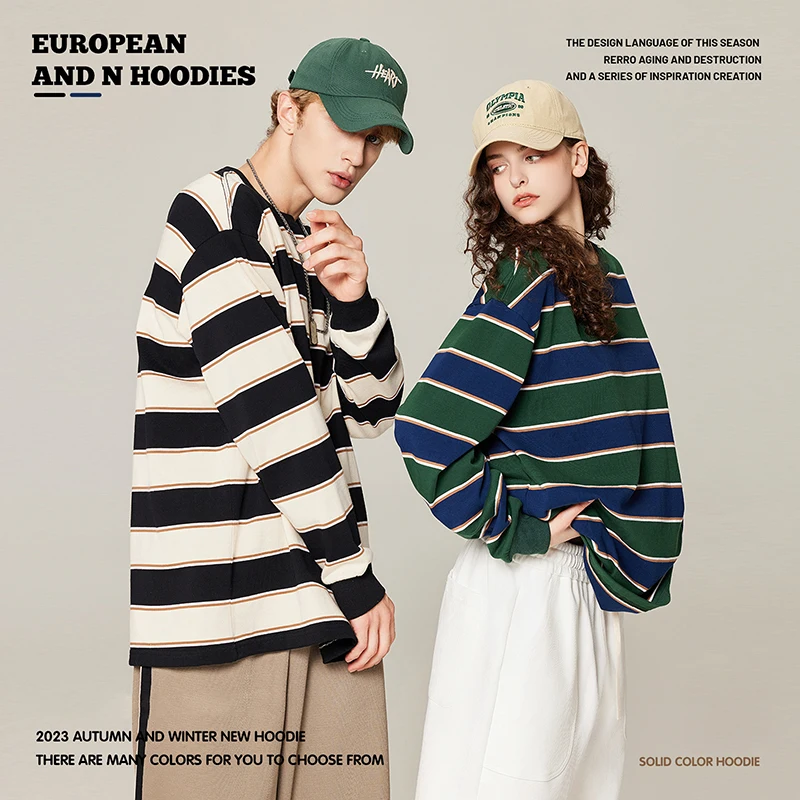 

Harajuku Striped Shirt Streetwear Couple Oversized Striped Blouse Woman Casual Long Sleeve Gothic Grunge T-Shirt Tee Tops