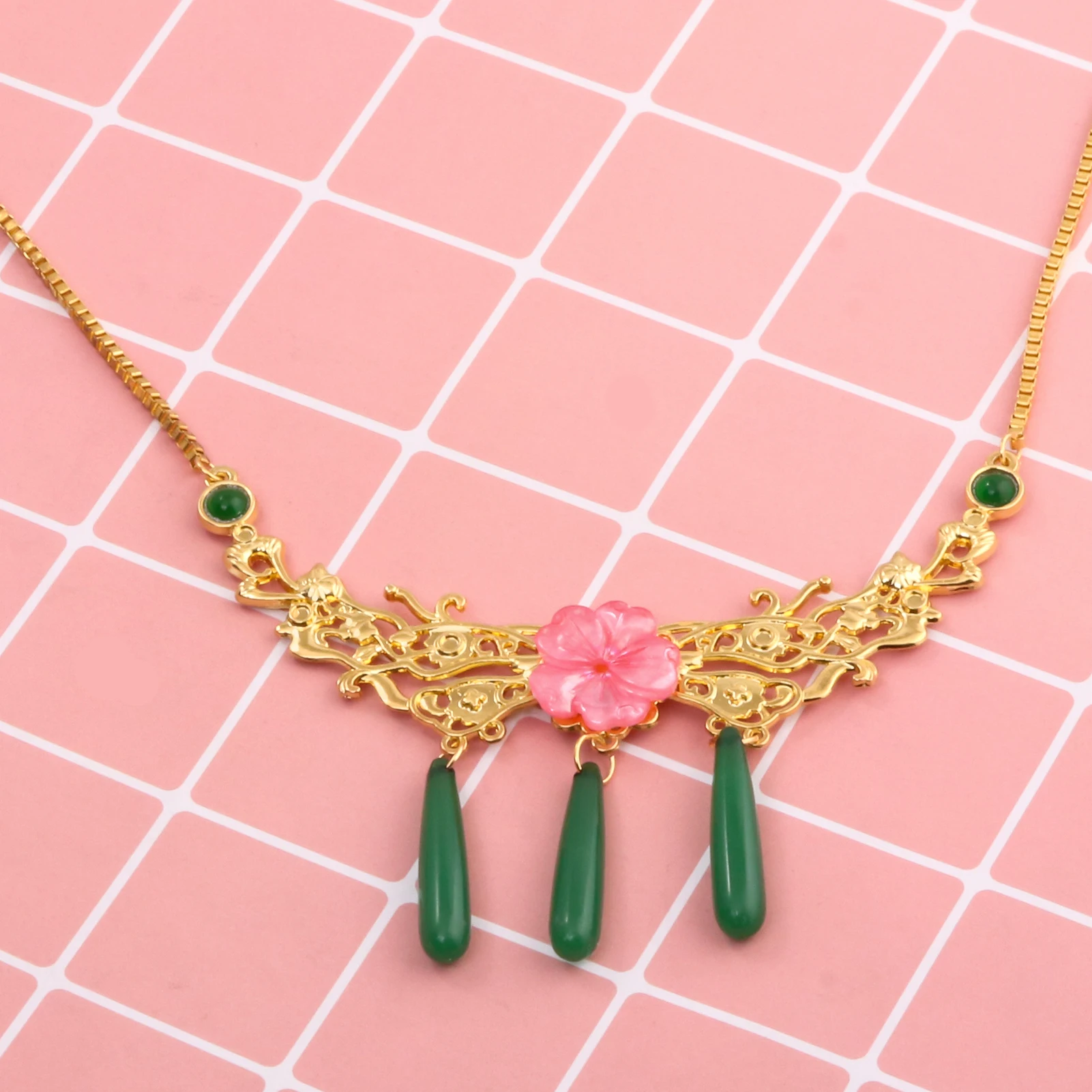The Apothecary Diaries Maomao Gold Necklace Earrings Cosplay Props