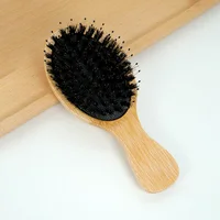 Natural Bamboo Comb Boar Bristle Hair Brush Portable Wooden Air Cushion Comb Scalp Detangler Haircomb Salon Styling Hair Tools 3