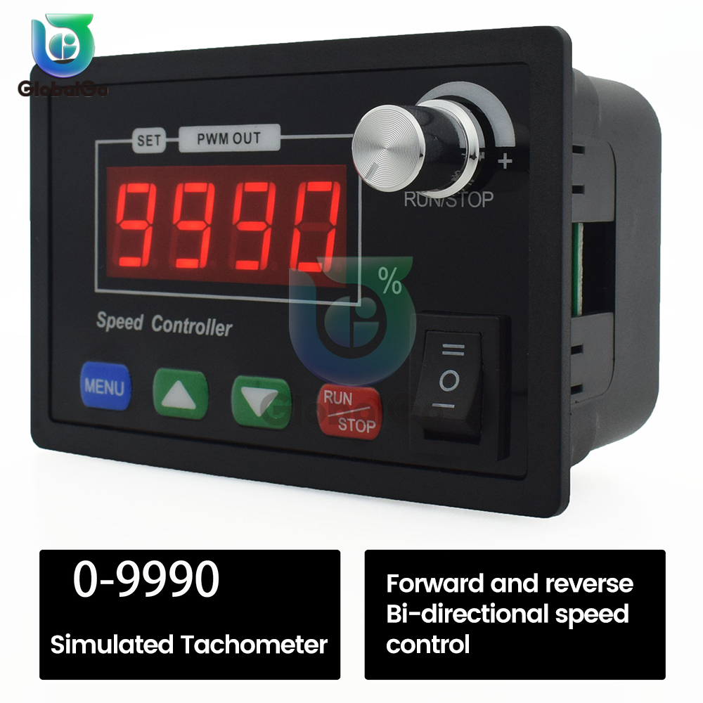DC10-55V 40A Motor Controller Digital Display Speed Adjustable PWM Forward to Reverse Rotation Tachometer