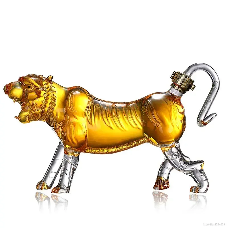 

Tiger Shaped Whiskey Decanter for Liquor Scotch Bourbon, Cool Design, Lead-Free, Handsome, Home Party