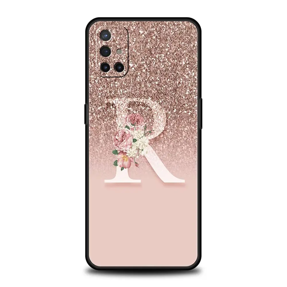 Pink Shiny Phone Case with Cover Letter Design