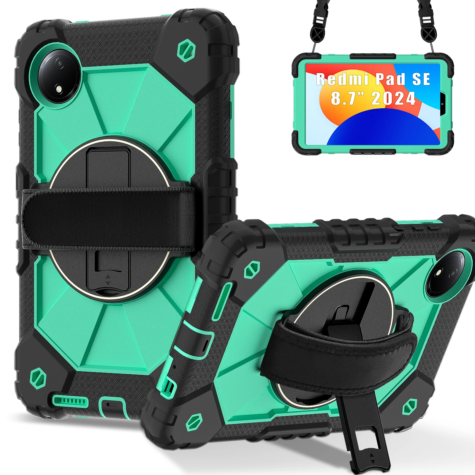 Premium 360 Rotating Shockproof Tablet Case with Stand and Handle