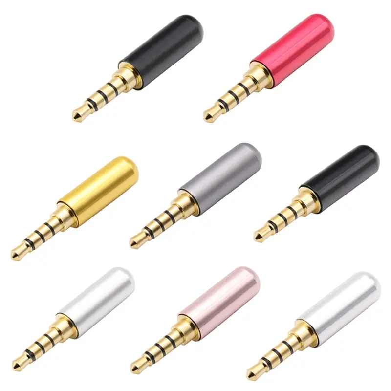 1pc New Headphone Jack Male Plug 3.5mm Audio Connector 4 Poles