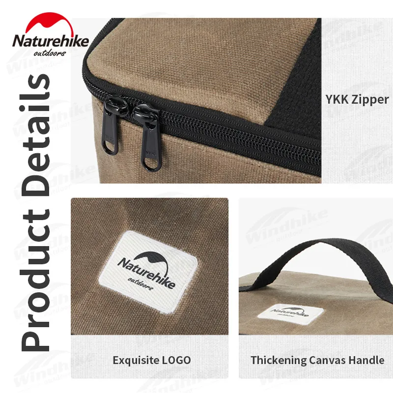 Naturehike Camping Storage Box 5.4L Portable Outdoor Canvas Picnic Tool Bag Tent Sundry Storage Bag With Partition Equipment