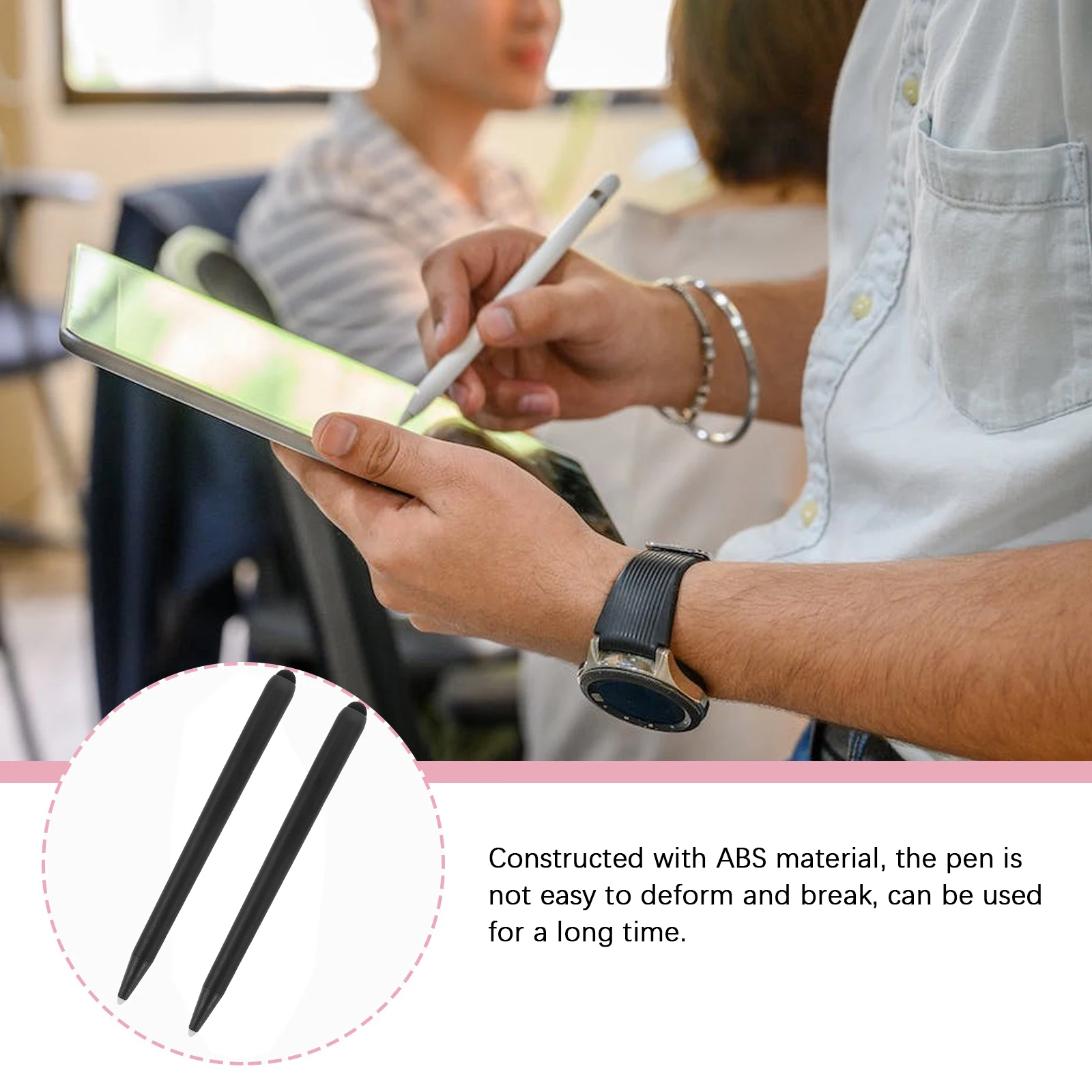 2Pcs Electronic Whiteboard Pen Universal Capacitive Touch Stylus Screens Writing Dual Silicone Head Smart Phone stylus pen,touch screen stylus